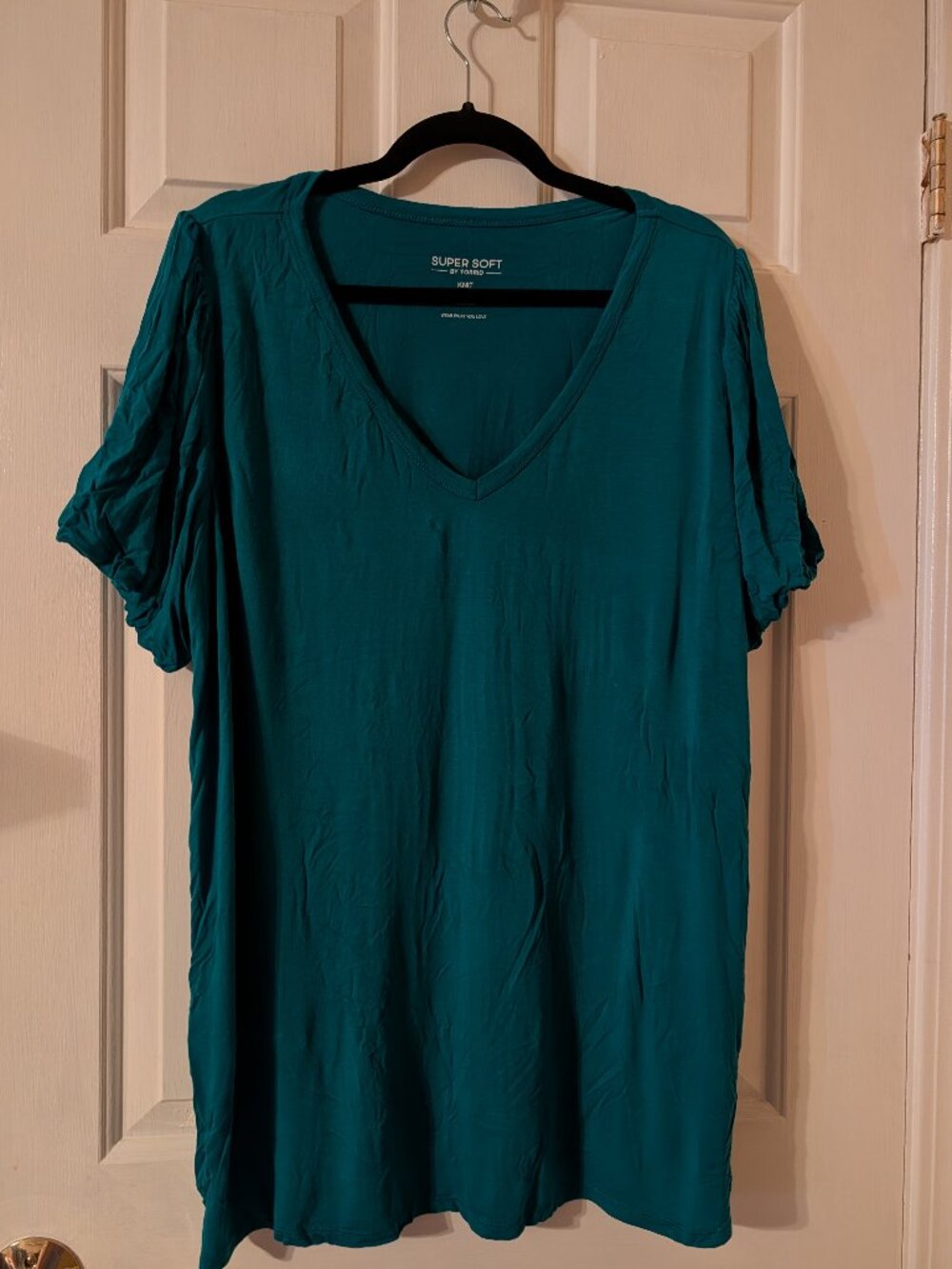 Torrid Super Soft Teal T-Shirt with Balloon Sleeves ~ 3/3X/22-24